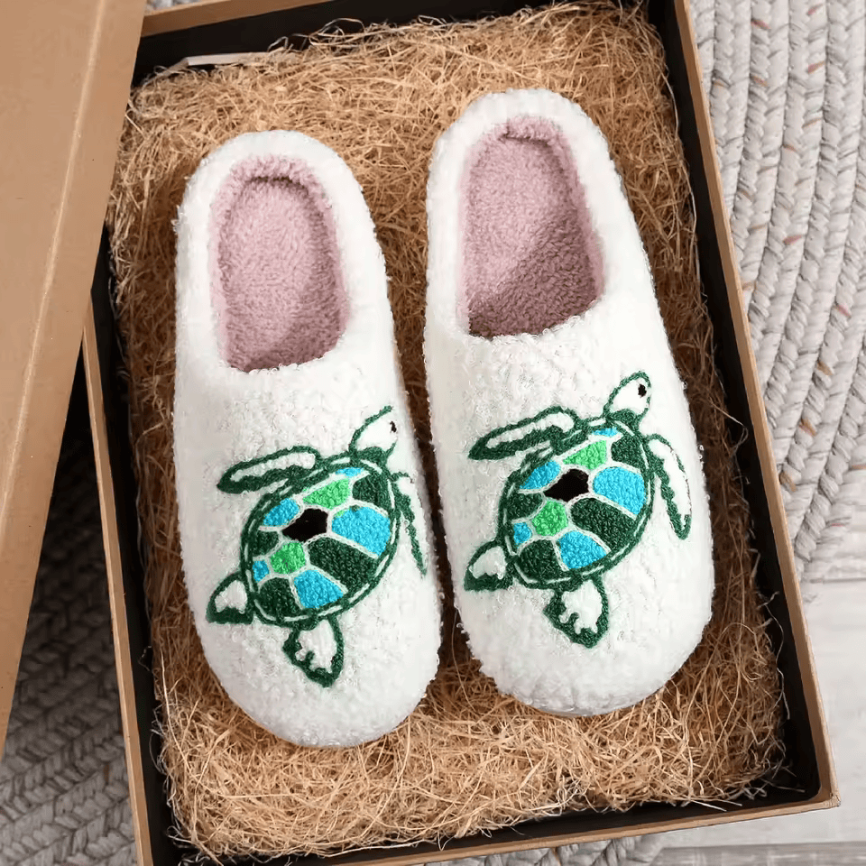 Frank & Genma™ Plush Turtle Slippers